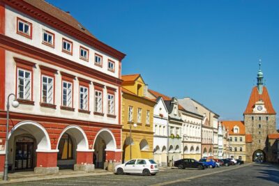 czech republic, thousand, domazlice, city, road, west bohemia, bohemia, historic centre, historic center, building, city gate, to travel, tourism